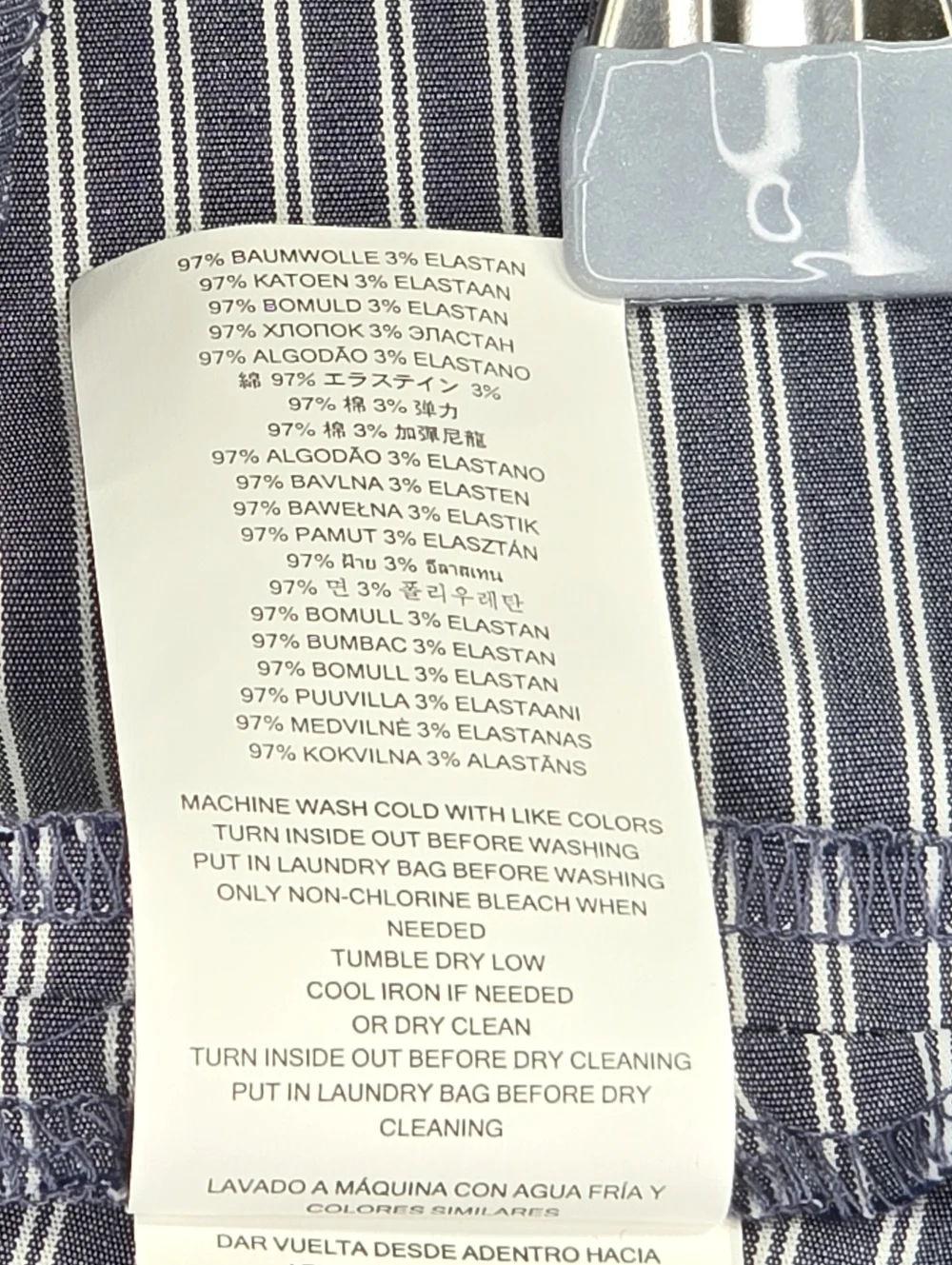 Michael Kors Navy & White Striped Cotton Poplin Halter Shirtdress Dress Size 6